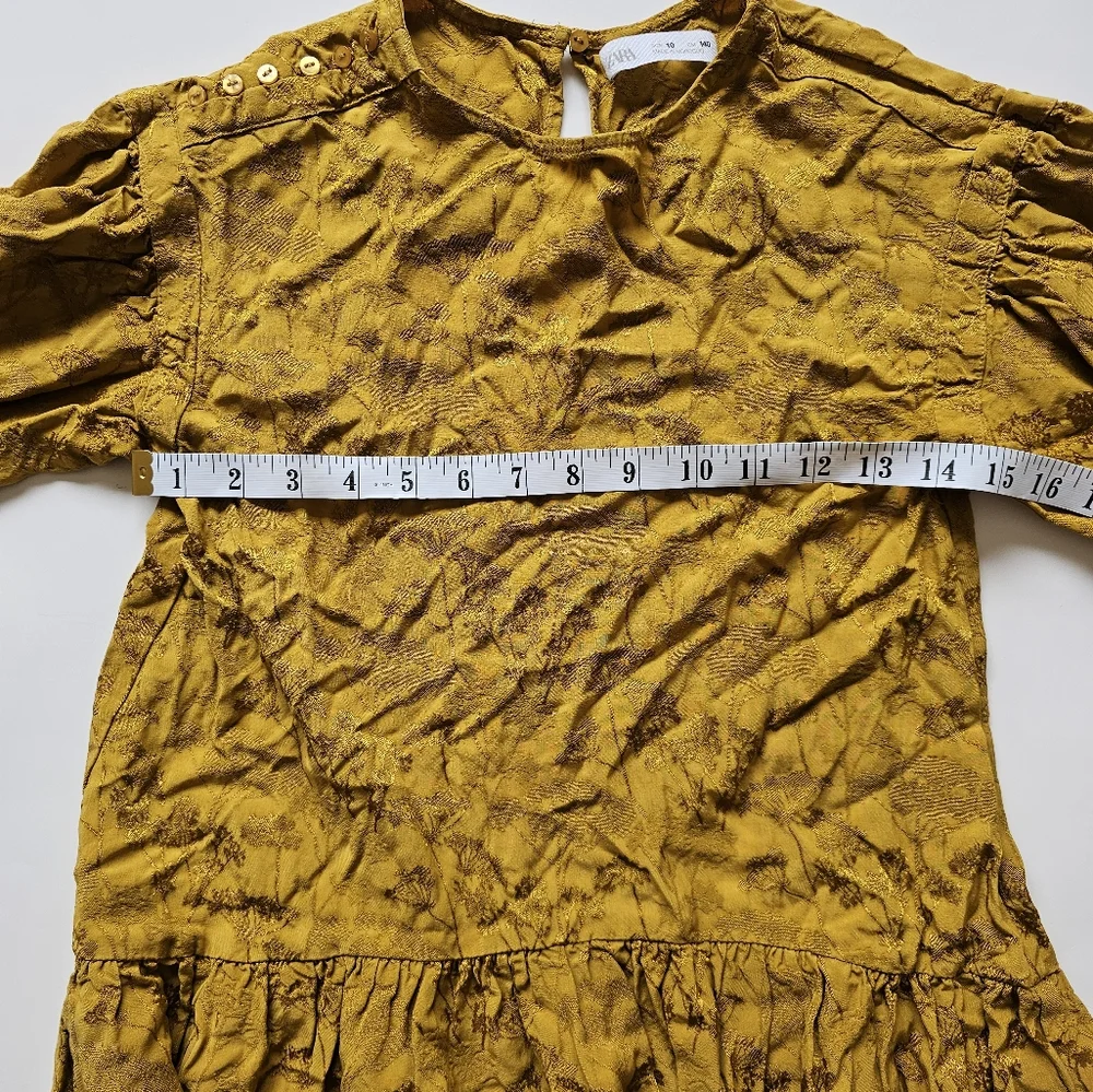 Zara 10 L Mustard Yellow Textured Dress - Picture 7 of 9
